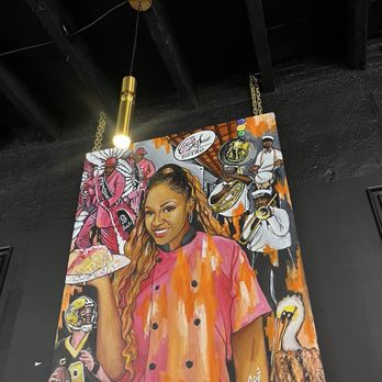B Sweet Bistro - Beautiful inside artwork of the lovely owner - Food Court Near Me - New Orleans, Louisiana