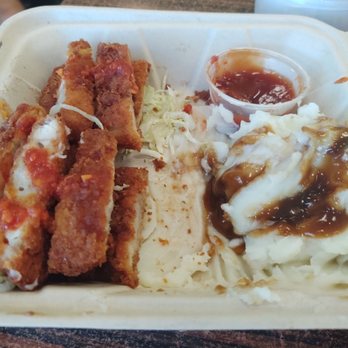 Pine Tree Cafe - Chicken katsu really tender n moist - Breakfast & Brunch Near Me - Kailua-Kona, Hawaii