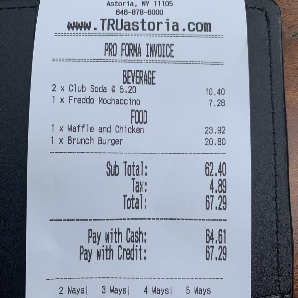 Tru Astoria - $5.20 for a small club soda!? Not ok. - Mediterranean Near Me - Astoria, New York Tru Astoria - $5.20 for a small club soda!? Not ok. - Mediterranean Near Me - Astoria, New York
