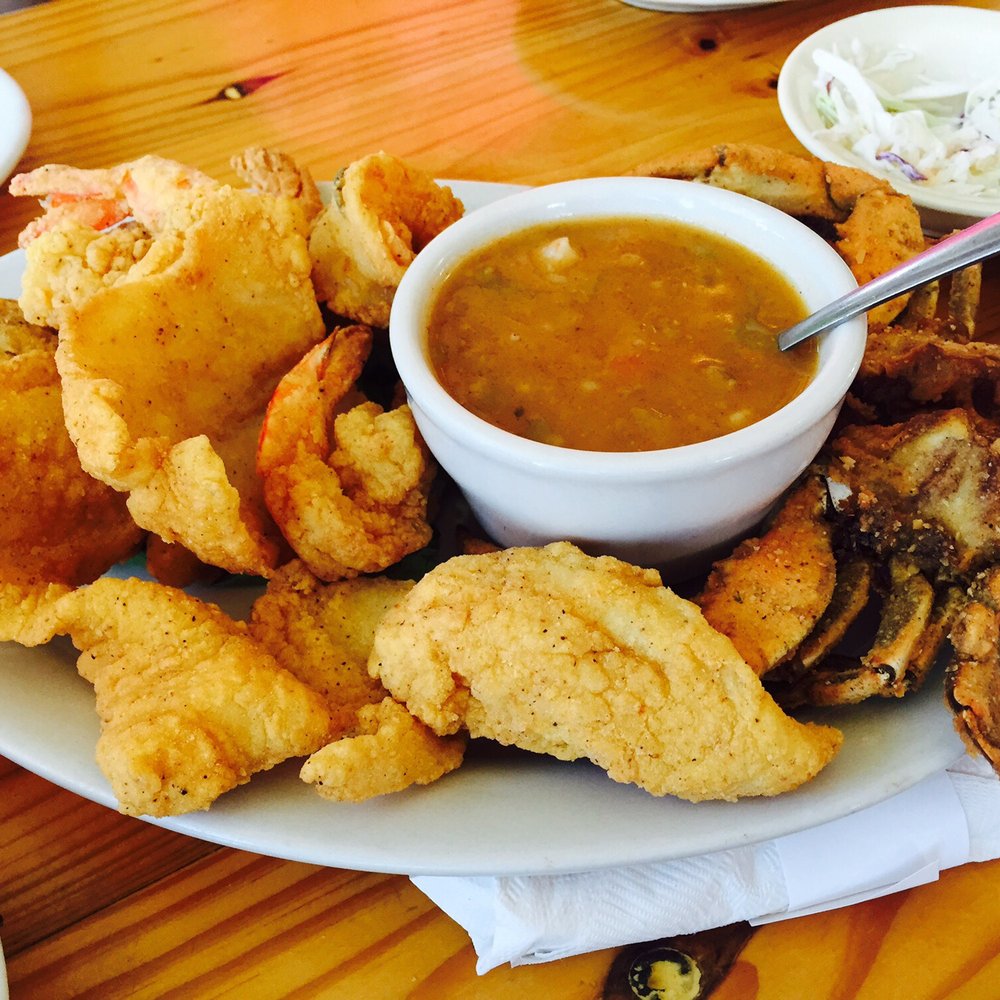 Stingaree - Seafood platter! - Seafood Near Me - Crystal Beach, Texas