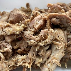 Messy Mike's Barbecue & Catering's - Pulled Chicken, see all dem spices! Yum!