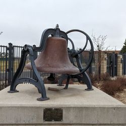 Ferris High School - The victory Bell in the plaza
