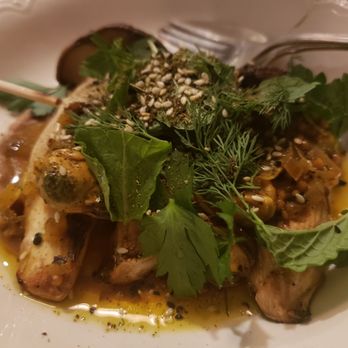 Homer - Mushroom with mussels. Small plate - Mediterranean Near Me - Seattle, Washington Homer - Mushroom with mussels. Small plate - Mediterranean Near Me - Seattle, Washington