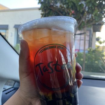 Tastea - sunset peach w/ original boba ($5.10) - Coffee & Tea Near Me - Sacramento, California