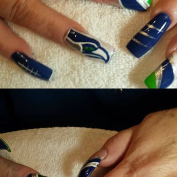 Reflection Nails & Spa - My Seahawk nails for Superbowl 2013! The Hawk was drawn from the back of my cell phone case. Annie is amazing! (We won the Superbowl!) - Nail Salons Near Me - Vancouver, Washington Reflection Nails & Spa - My Seahawk nails for Superbowl 2013! The Hawk was drawn from the back of my cell phone case. Annie is amazing! (We won the Superbowl!) - Nail Salons Near Me - Vancouver, Washington