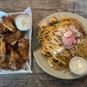 Triple-T - Garlic noodle Spicy wings - Noodles Near Me - Gardena, California Triple-T - Garlic noodle Spicy wings - Noodles Near Me - Gardena, California