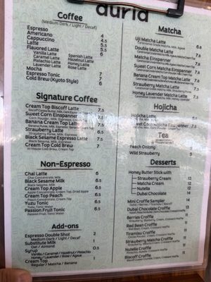 Menu photo 1 Auria Coffee Buena Park, CA