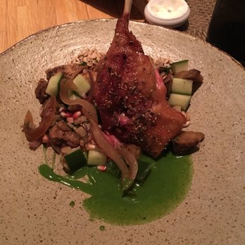 Husk - Duck leg with farro & cucumber salad - American Near Me - Charleston, South Carolina Husk - Duck leg with farro & cucumber salad - American Near Me - Charleston, South Carolina