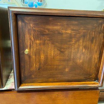 Furniture Rescue - This is what the doors looked like when I went to pick them up! The beautiful grain looked like a kid's spin-art project. - Furniture Repair Near Me - Fairfax, Virginia