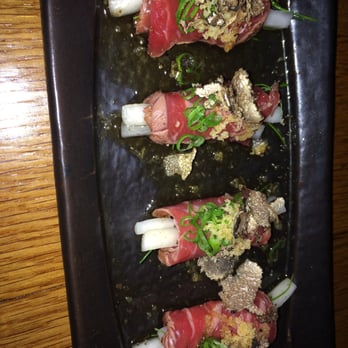 Zuma - Sliced seared beef with pickled daikon, black truffle, and truffle dressing - Japanese Near Me - Miami, Florida Zuma - Sliced seared beef with pickled daikon, black truffle, and truffle dressing - Japanese Near Me - Miami, Florida