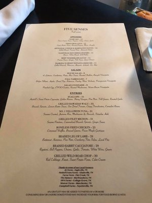 Menu photo 7 Five Senses Murfreesboro, TN