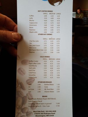 Menu photo 3 West Side Perk Bloomington, MN