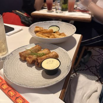 Sally’s - Cheeseburger egg rolls and fries - Caribbean Near Me - Brooklyn, New York