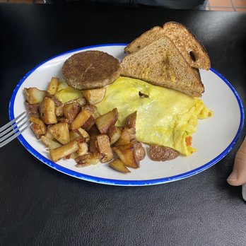 The Village Cafe - 3 egg omelette and side of sausage - American Near Me - Pinehurst, North Carolina The Village Cafe - 3 egg omelette and side of sausage - American Near Me - Pinehurst, North Carolina