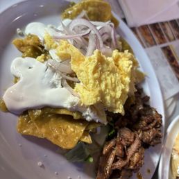 Chilaquiles breakfast buffet with barbacoa Chilaquiles breakfast buffet with barbacoa