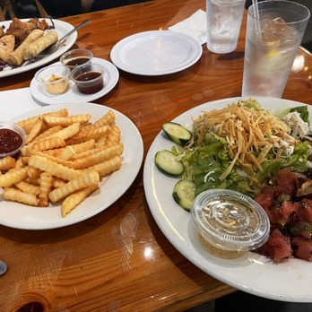 Back Home In Lahaina - Poke plate  3 sides x2 chinese chicken salad 1 fries - Hawaiian Near Me - Carson, California