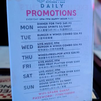 Spark Kitchen and Bar - Menu - Cocktail Bars Near Me - Richmond, British Columbia Spark Kitchen and Bar - Menu - Cocktail Bars Near Me - Richmond, British Columbia