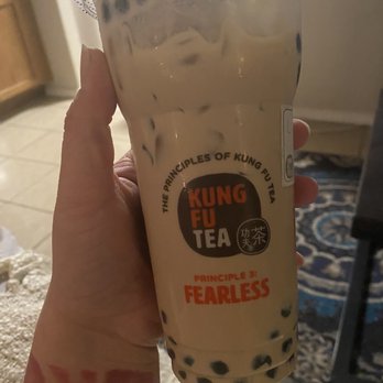Kung Fu Tea - Large Thai Iced Tea with boba - Bubble Tea Near Me - Tulsa, Oklahoma