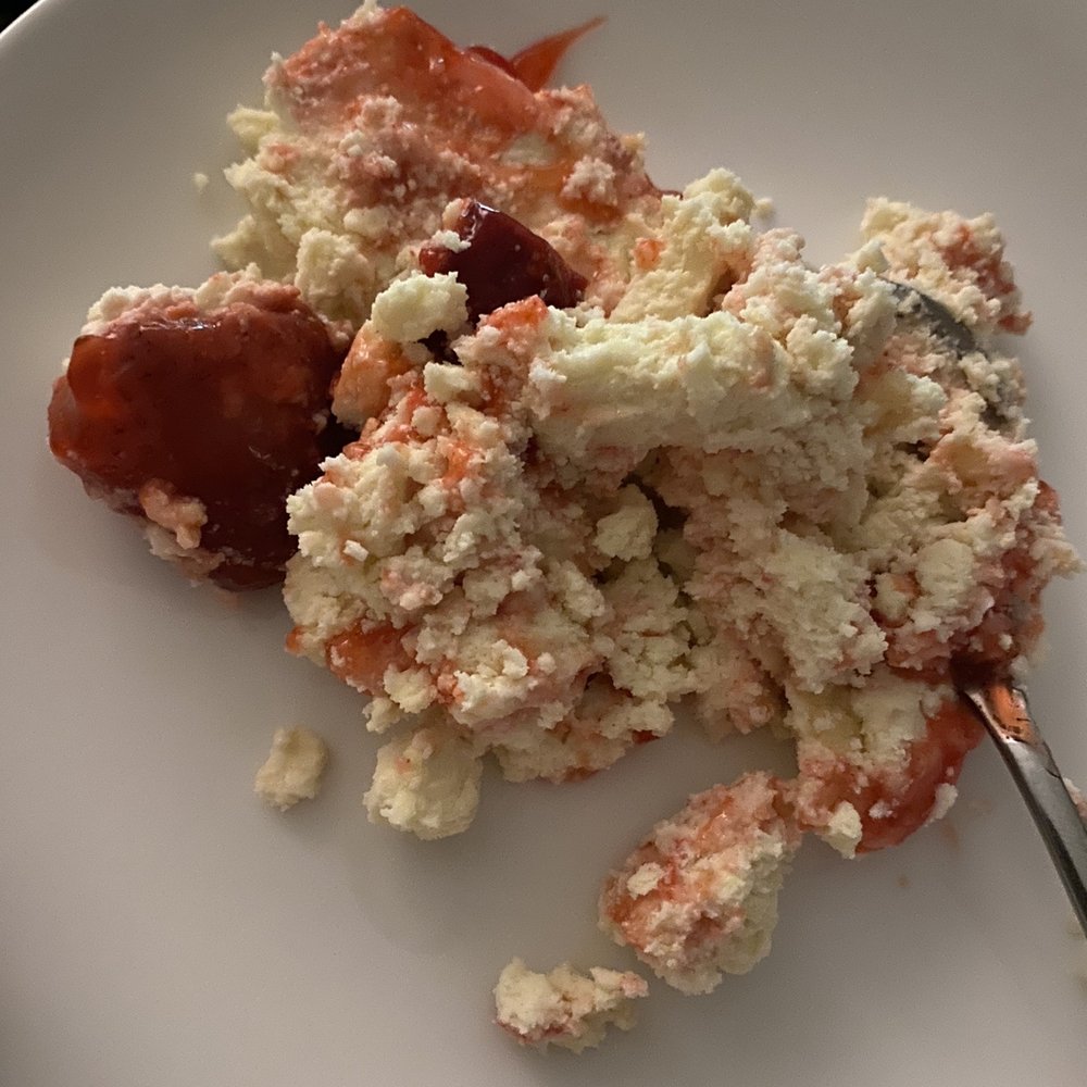 Defrosted & Freezer Burned Strawberry Cheesecake