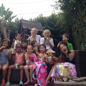 Get REAL Creative - Happy Campers having Frozen Yogurt on Bathing-Suit-Pajama-Day - Art Classes Near Me - Los Angeles, California