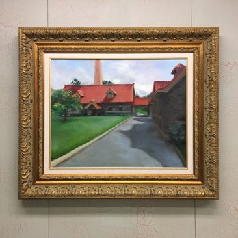 Custom Picture Framer - "Spruance Fine Art Center" Original Oil Custom Framed for Arcadia University - Framing Near Me - Glenside, Pennsylvania