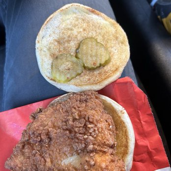 Chick-fil-A - Spicy chicken sandwich with only pickles. - Fast Food Near Me - Meridian, Idaho Chick-fil-A - Spicy chicken sandwich with only pickles. - Fast Food Near Me - Meridian, Idaho