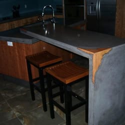Koncrete Art - Natural concrete color with wood imbedded in the surface