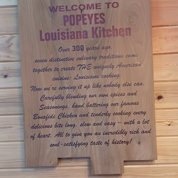 Popeyes Louisiana Kitchen - Welcome To Popeyes wall sign - Chicken Wings Near Me - Beaumont, California Popeyes Louisiana Kitchen - Welcome To Popeyes wall sign - Chicken Wings Near Me - Beaumont, California