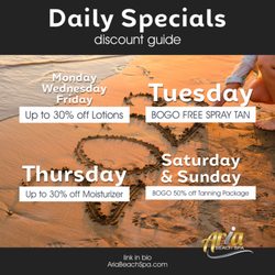 Aria Beach Spa - We've got a great selection of new specials lined up for 2023 to make it a perfect start!