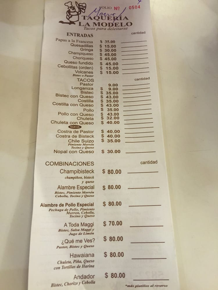 TAQUERIA LA MODELO Paseo de San Francisco 82C, Ciudad López Mateos