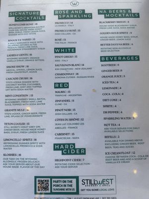 Menu photo 1 StillWest Brewery & Grill Jackson, WY Menu photo 1 StillWest Brewery & Grill Jackson, WY