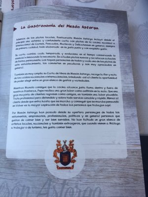 Menu photo 1 Meson Astorga Málaga, MA