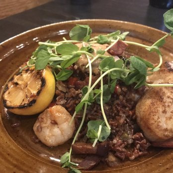 Benne On Eagle - Scallops and shrimp with red rice - Southern Near Me - Asheville, North Carolina