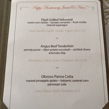 Vaudeville - Personalized menu. - New American Near Me - Fredericksburg, Texas