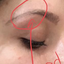 Flirt & Flutter Beauty Boutique and Makeup Academy - Where shea razored her eyebrow hair off , i tried to cover with tint but the damage was done