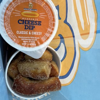 Auntie Anne's - Cinnamon pretzel bites and cheese dip - Pretzels Near Me - St. Peters, Missouri Auntie Anne's - Cinnamon pretzel bites and cheese dip - Pretzels Near Me - St. Peters, Missouri