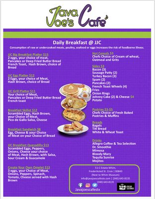 Menu photo 7 Java Joe's Cafe Frederiksted, VI