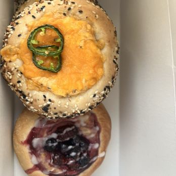 Bears Bagels - Jalapeño cheddar and berry French toast bialy - Bagels Near Me - Hilliard, Ohio