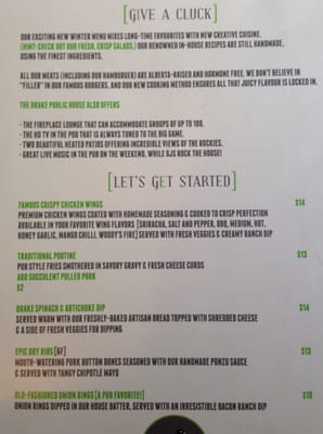 Menu photo 2 The Drake Pub Canmore, AB