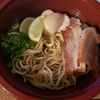 Saku Ramen - my dip tsukemen with added chashu and egg sans broth... - Ramen Near Me - Riverside, California
