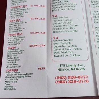 Golden Dragon Kitchen - Menu Drinks November 2021 - Chinese Near Me - Hillside, New Jersey