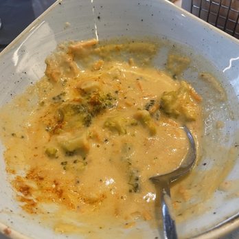Makers Union - Half eaten broccoli cheddar soup - American Near Me - Arlington, Virginia Makers Union - Half eaten broccoli cheddar soup - American Near Me - Arlington, Virginia