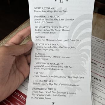 Farmhouse Restaurant - Cocktail list - American Near Me - Newtown, Connecticut