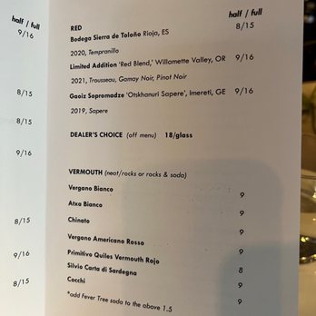 Dame - Wine menu - Wine Bars Near Me - Portland, Oregon
