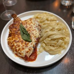 Chicken parm with fettuccine Chicken parm with fettuccine