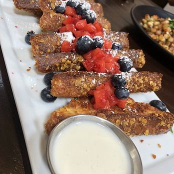 Blu Jam Cafe - Crunchy French Toast with creme anglaise - Breakfast & Brunch Near Me - Los Angeles, California Blu Jam Cafe - Crunchy French Toast with creme anglaise - Breakfast & Brunch Near Me - Los Angeles, California