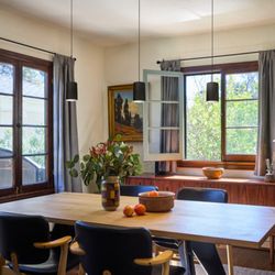 Two Enlighten Vintage & Modern - Hammerborg vintage black pendants.