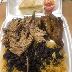 Leah's - Pork, beans, rice, plantains