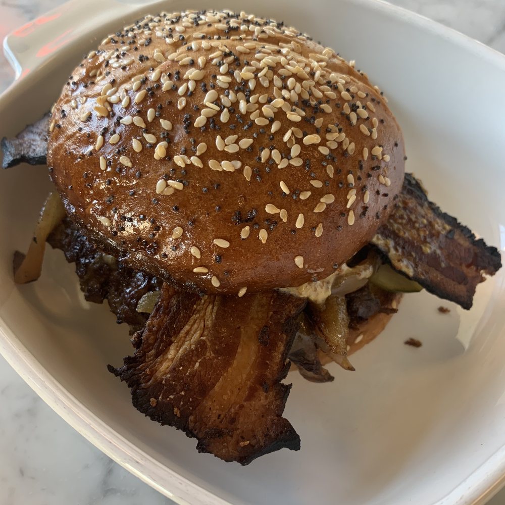 Red Rooster - ROOSTER BURGER + Bacon - New American Near Me - Oklahoma City, Oklahoma Red Rooster - ROOSTER BURGER + Bacon - New American Near Me - Oklahoma City, Oklahoma