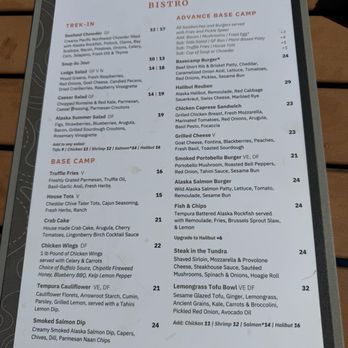 Base Camp Bistro - Lunch menu - New American Near Me - Talkeetna, Alaska Base Camp Bistro - Lunch menu - New American Near Me - Talkeetna, Alaska